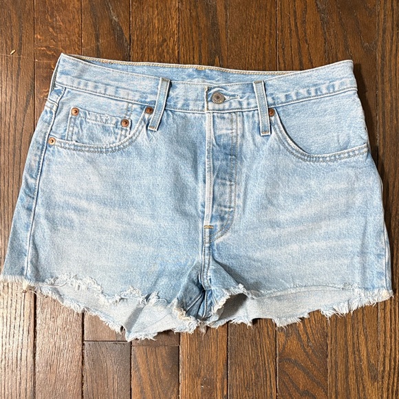 Levi's Pants - Levi's Light Blue Distressed Jean Shorts